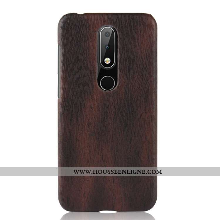 Housse Nokia 5.1 Plus Protection En Bois Couvercle Arrière Difficile Modèle Fleurie Incassable Télép