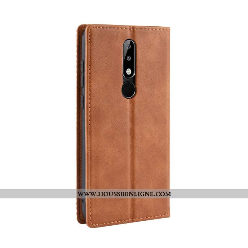 Housse Nokia 5.1 Plus Protection Vintage Incassable Modèle Fleurie Téléphone Portable Cuir Carte Mar