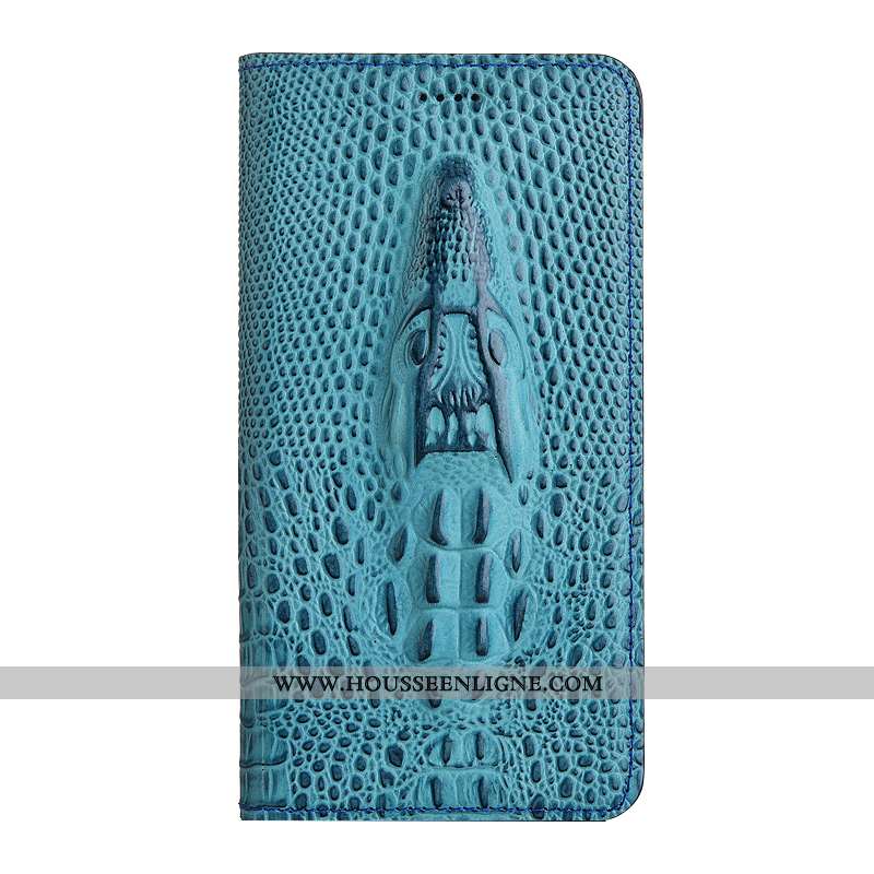 Housse Nokia 5.1 Protection Cuir Véritable Téléphone Portable Coque Étui Bleu