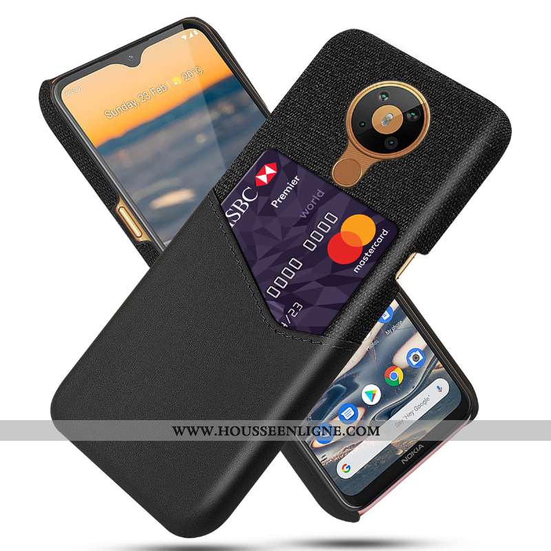 Housse Nokia 5.3 Cuir Protection Qualité Téléphone Portable Étui Noir Carte