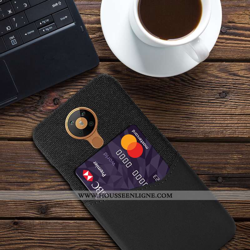 Housse Nokia 5.3 Cuir Protection Qualité Téléphone Portable Étui Noir Carte