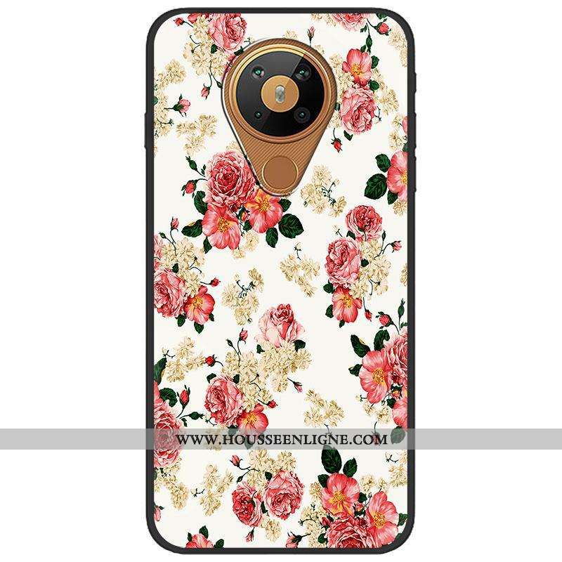 Housse Nokia 5.3 Dessin Animé Charmant Créatif Étui Téléphone Portable Pu Peinture Noir
