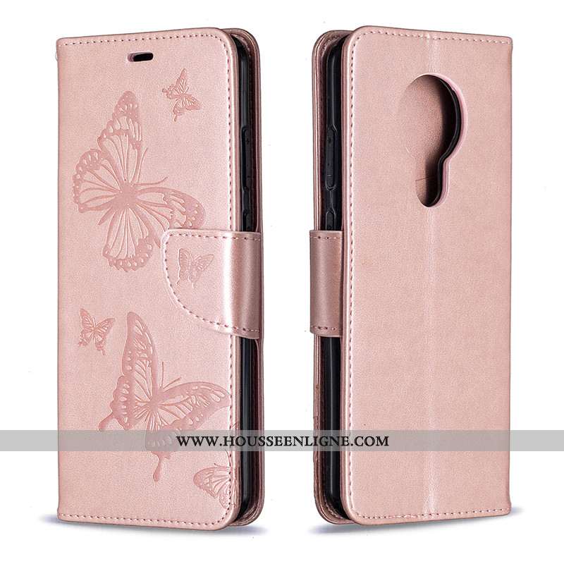Housse Nokia 5.3 Protection Ornements Suspendus Couleur Unie Cuir Rouge Gaufrage