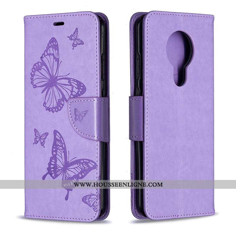 Housse Nokia 5.3 Protection Ornements Suspendus Couleur Unie Cuir Rouge Gaufrage