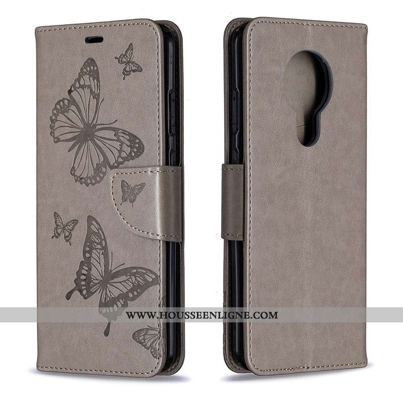 Housse Nokia 5.3 Protection Ornements Suspendus Couleur Unie Cuir Rouge Gaufrage