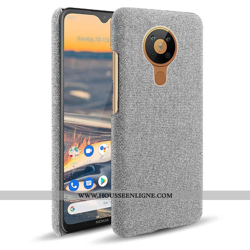 Housse Nokia 5.3 Protection Vin Rouge Étui Tissu Téléphone Portable Coque Bordeaux