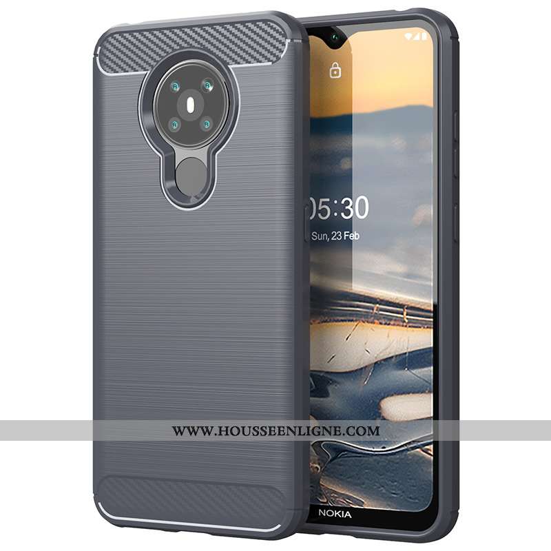 Housse Nokia 5.3 Silicone Protection Téléphone Portable Fibre Modèle Fleurie Incassable Étui Noir