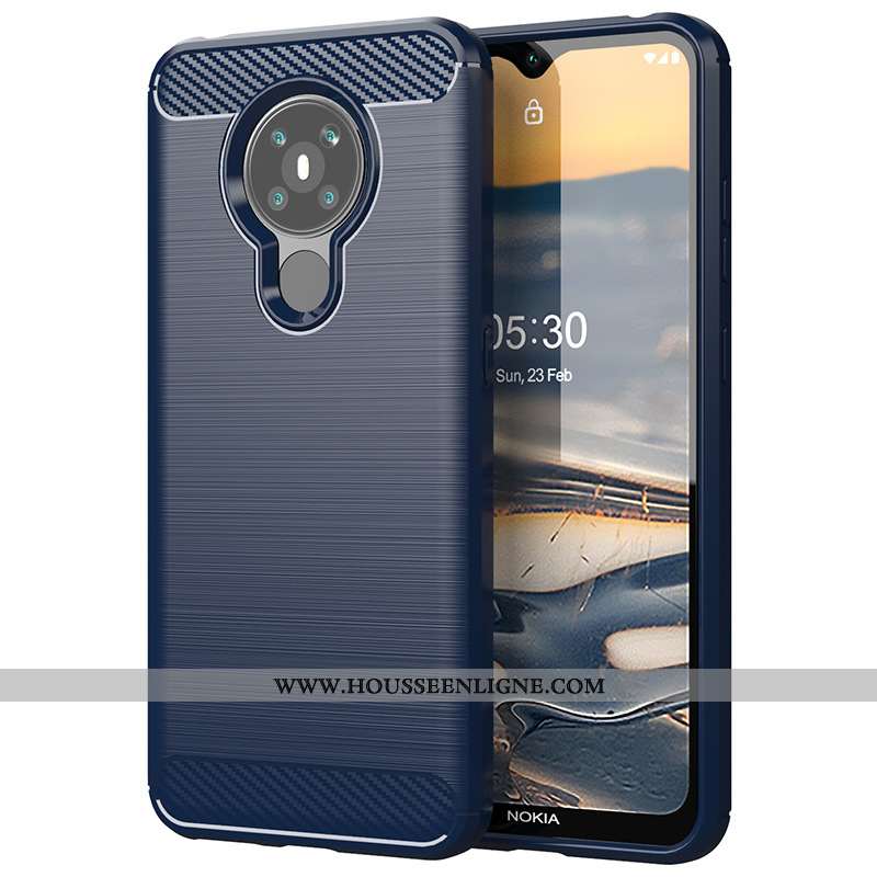 Housse Nokia 5.3 Silicone Protection Téléphone Portable Fibre Modèle Fleurie Incassable Étui Noir