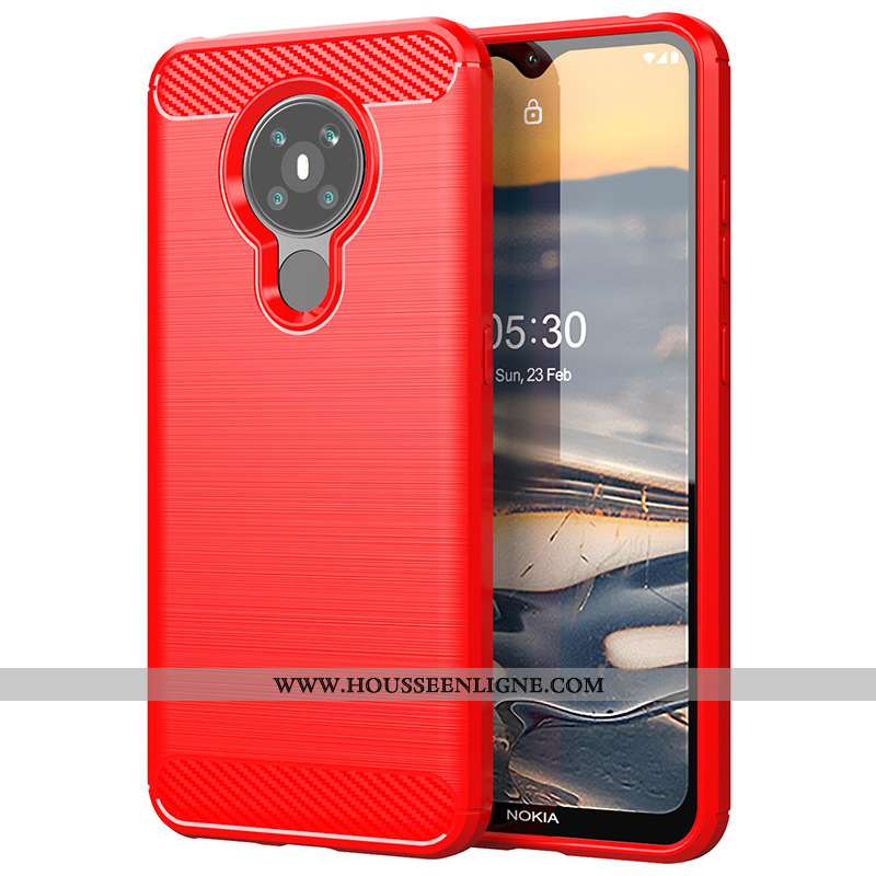 Housse Nokia 5.3 Silicone Protection Téléphone Portable Fibre Modèle Fleurie Incassable Étui Noir