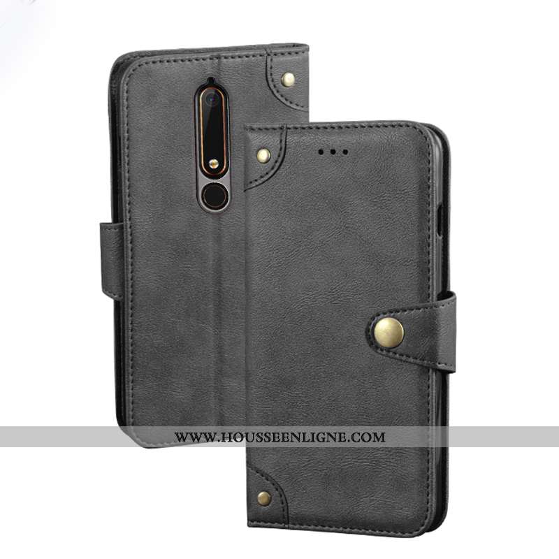 Housse Nokia 6.1 Protection Portefeuille Téléphone Portable Cuir Kaki Coque 2020 Khaki