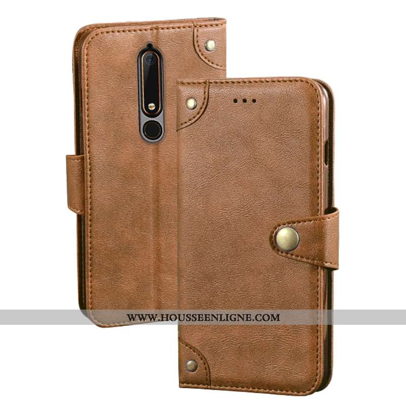Housse Nokia 6.1 Protection Portefeuille Téléphone Portable Cuir Kaki Coque 2020 Khaki