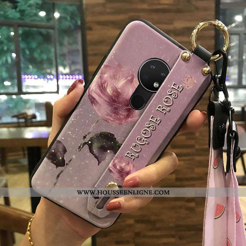 Housse Nokia 6.2 Créatif Fluide Doux Rose Téléphone Portable Ornements Suspendus Support Étui