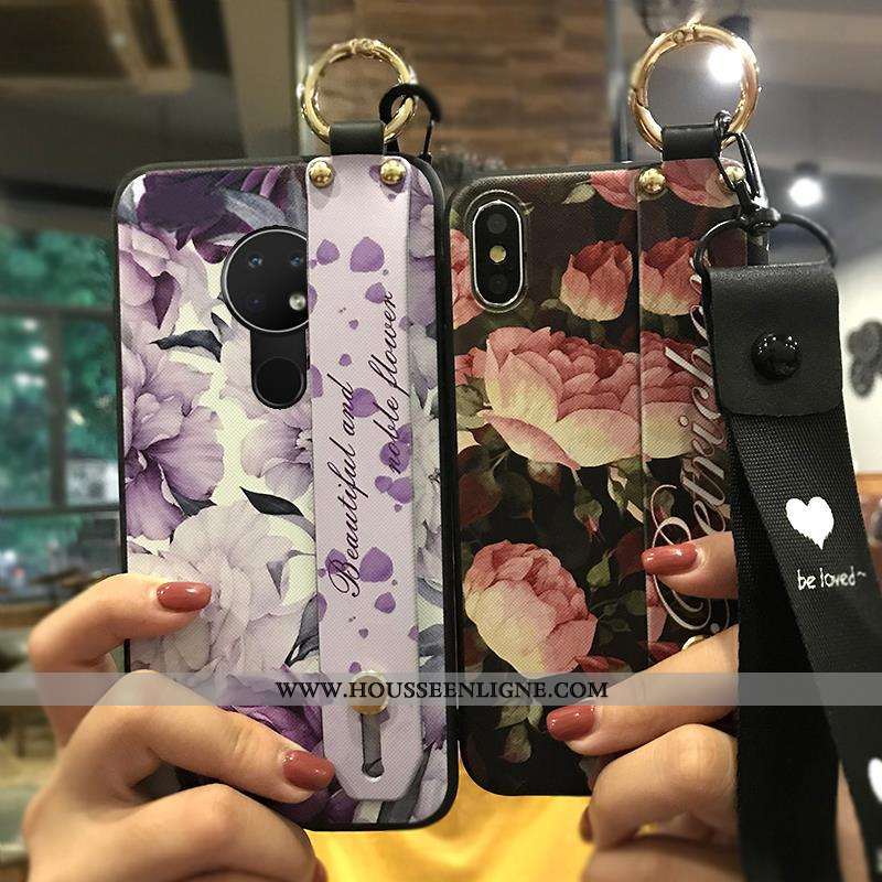 Housse Nokia 6.2 Créatif Fluide Doux Rose Téléphone Portable Ornements Suspendus Support Étui