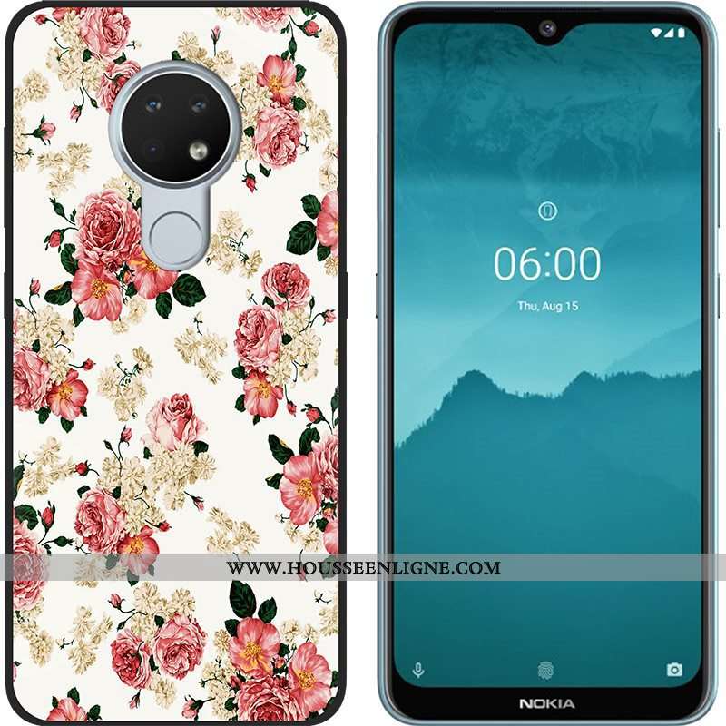 Housse Nokia 6.2 Délavé En Daim Créatif Tendance Fluide Doux Vert Noir Téléphone Portable Verte