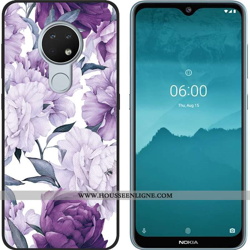 Housse Nokia 6.2 Délavé En Daim Créatif Tendance Fluide Doux Vert Noir Téléphone Portable Verte