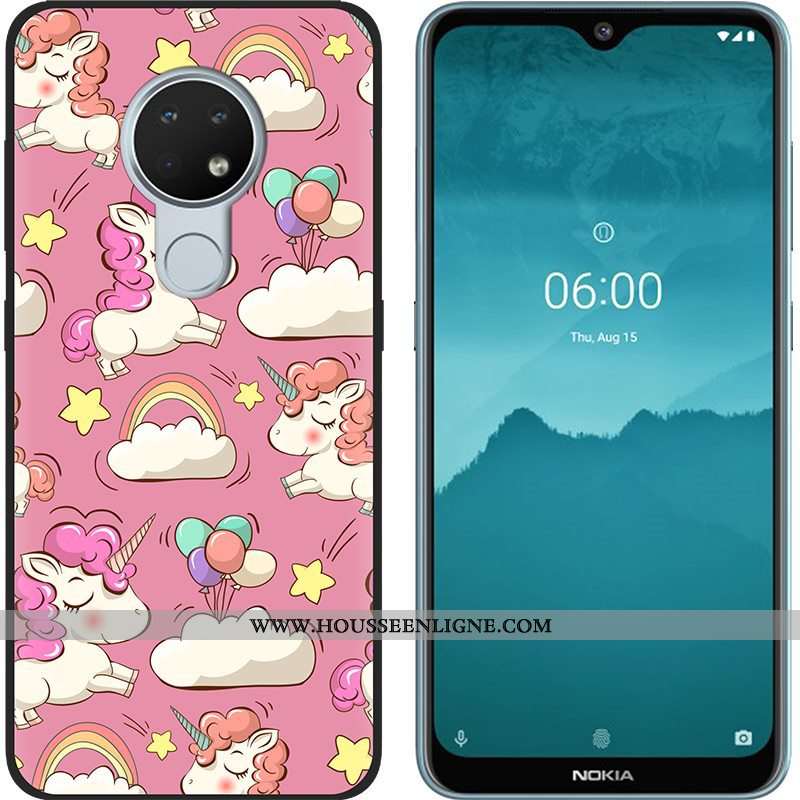 Housse Nokia 6.2 Délavé En Daim Créatif Tendance Fluide Doux Vert Noir Téléphone Portable Verte