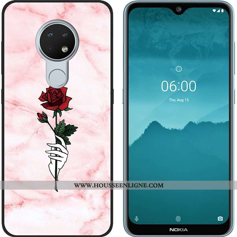 Housse Nokia 6.2 Délavé En Daim Créatif Tendance Fluide Doux Vert Noir Téléphone Portable Verte