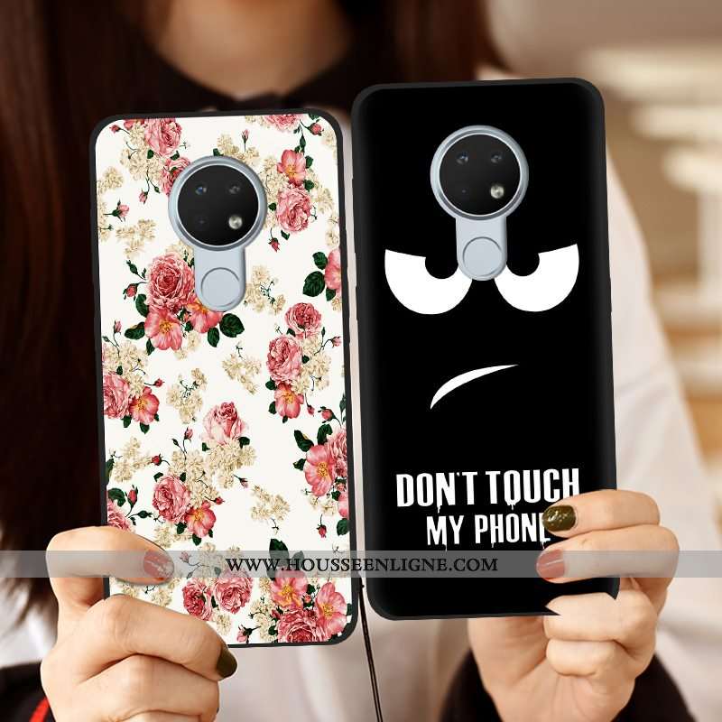 Housse Nokia 6.2 Délavé En Daim Créatif Tendance Fluide Doux Vert Noir Téléphone Portable Verte