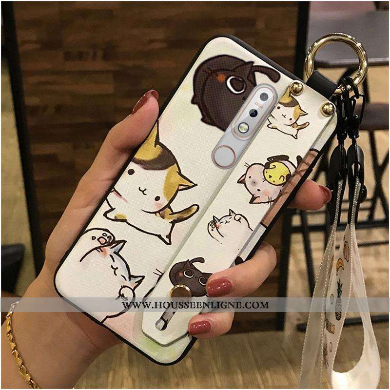 Housse Nokia 7.1 Fluide Doux Protection Coque Support Téléphone Portable Jaune Dessin Animé