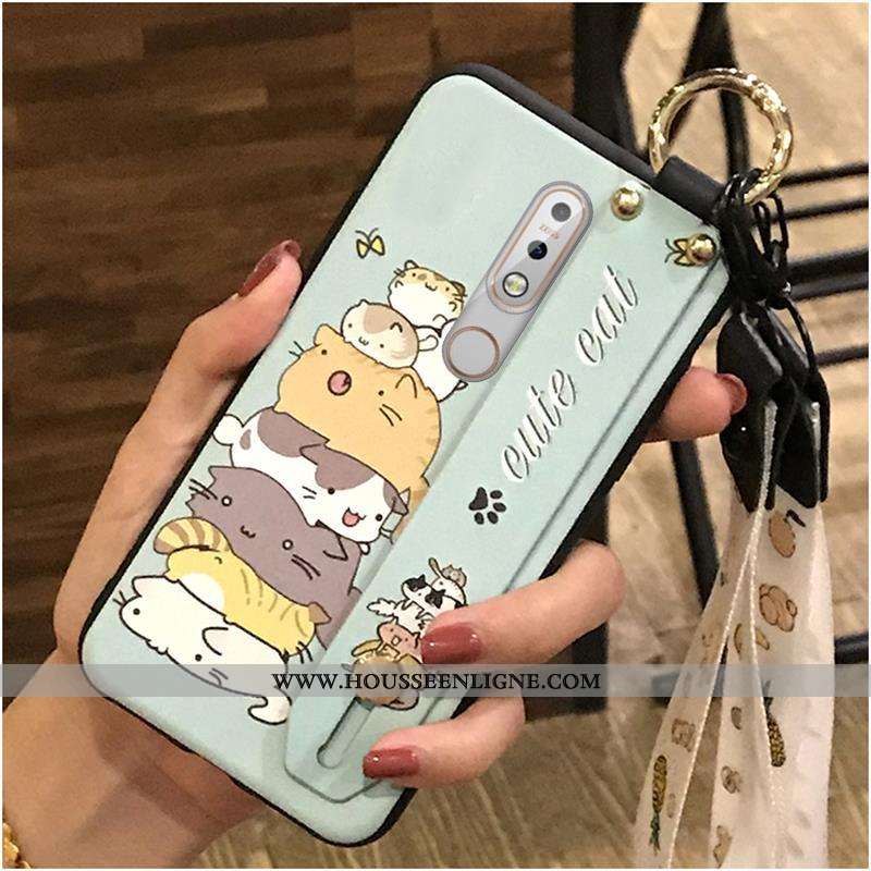 Housse Nokia 7.1 Fluide Doux Protection Coque Support Téléphone Portable Jaune Dessin Animé