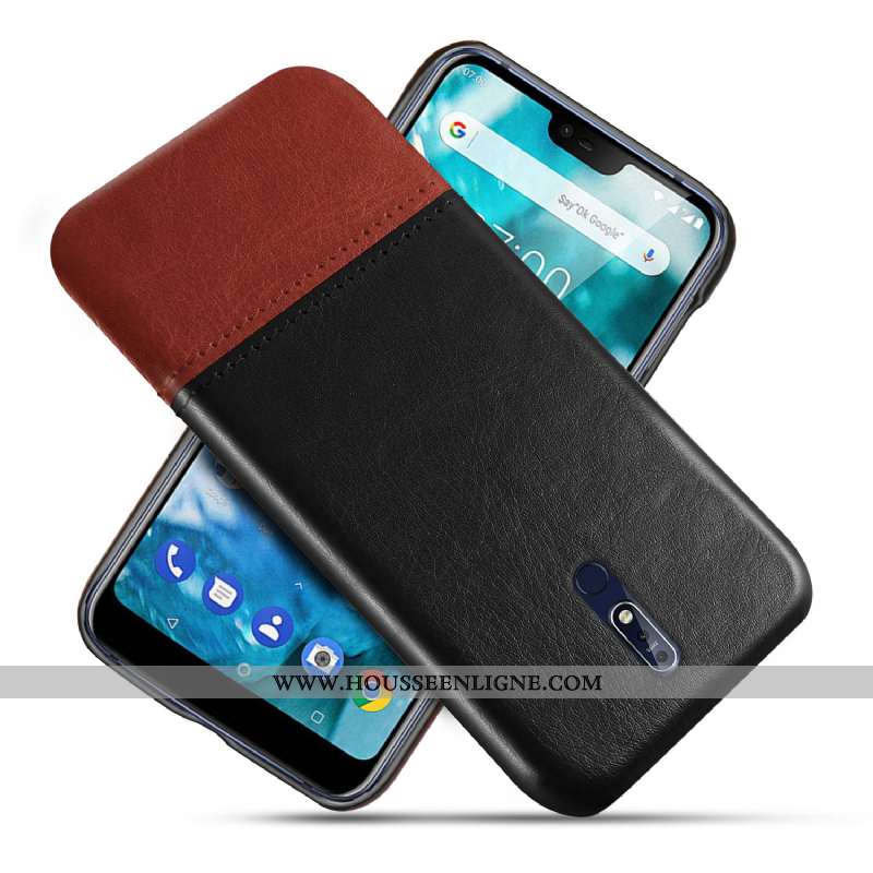 Housse Nokia 7.1 Protection Cuir Téléphone Portable Kaki Antidérapant Qualité Modèle Fleurie Khaki