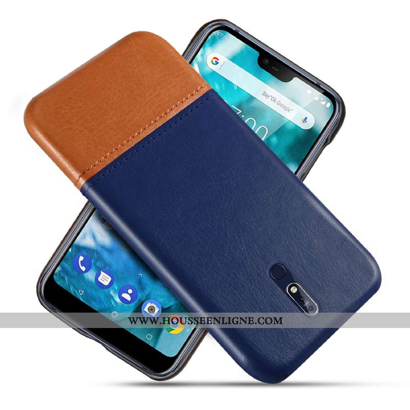 Housse Nokia 7.1 Protection Cuir Téléphone Portable Kaki Antidérapant Qualité Modèle Fleurie Khaki