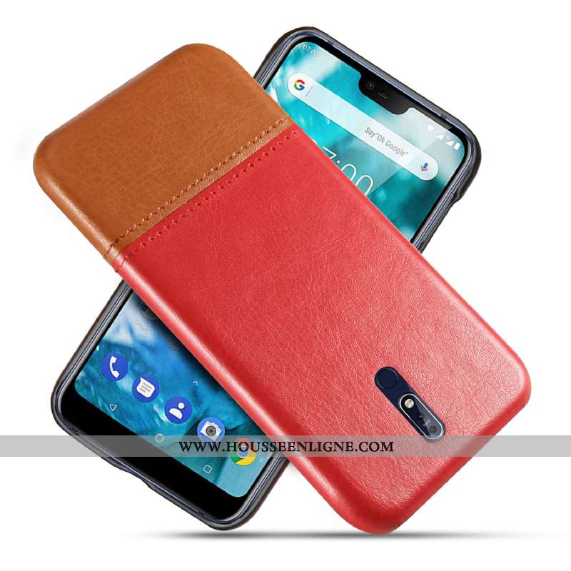 Housse Nokia 7.1 Protection Cuir Téléphone Portable Kaki Antidérapant Qualité Modèle Fleurie Khaki