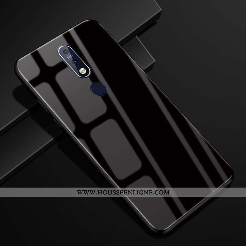 Housse Nokia 7.1 Verre Protection Incassable Violet Coque Étui Couleur Unie