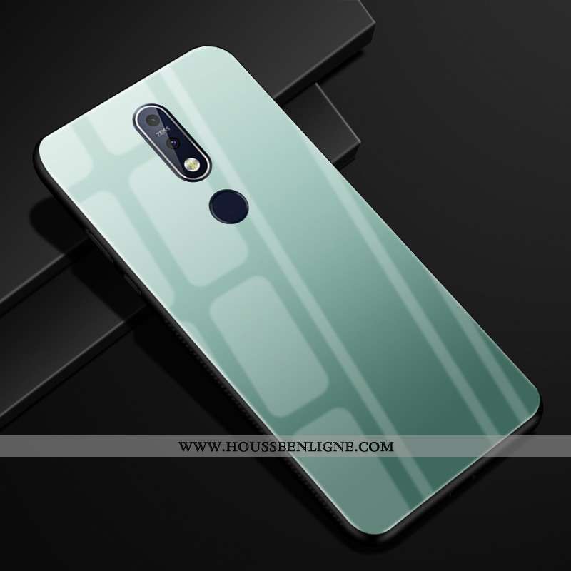 Housse Nokia 7.1 Verre Protection Incassable Violet Coque Étui Couleur Unie