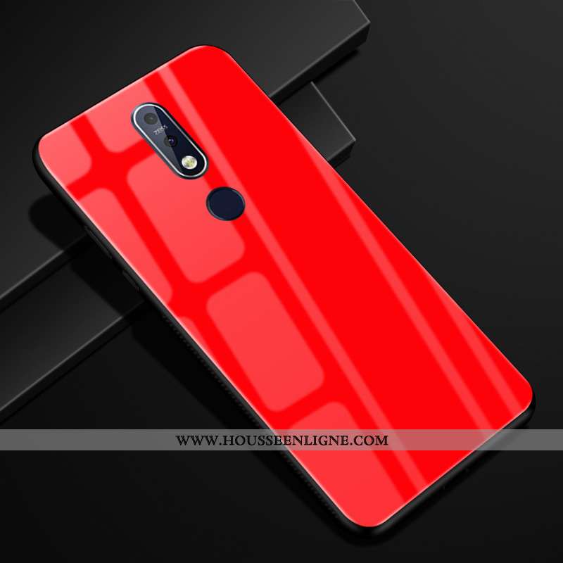 Housse Nokia 7.1 Verre Protection Incassable Violet Coque Étui Couleur Unie