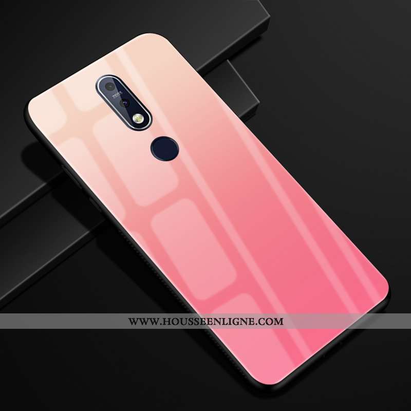 Housse Nokia 7.1 Verre Protection Incassable Violet Coque Étui Couleur Unie