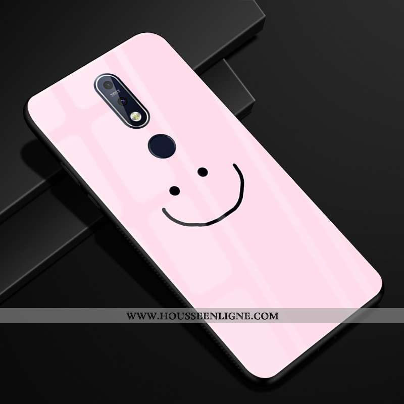 Housse Nokia 7.1 Verre Protection Incassable Violet Coque Étui Couleur Unie