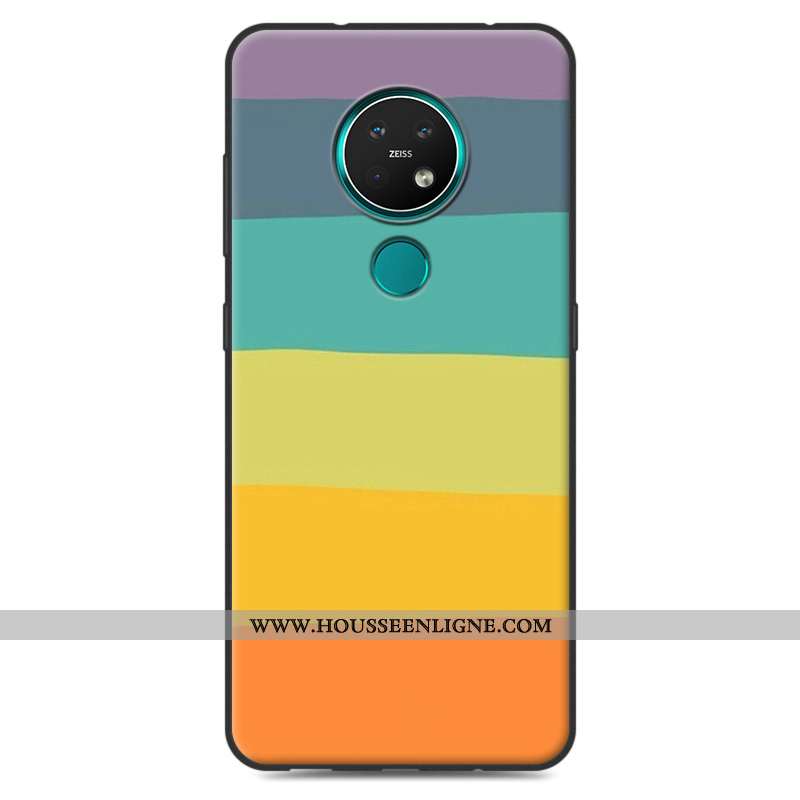 Housse Nokia 7.2 Créatif Vintage Coque Rose Protection Délavé En Daim Simple