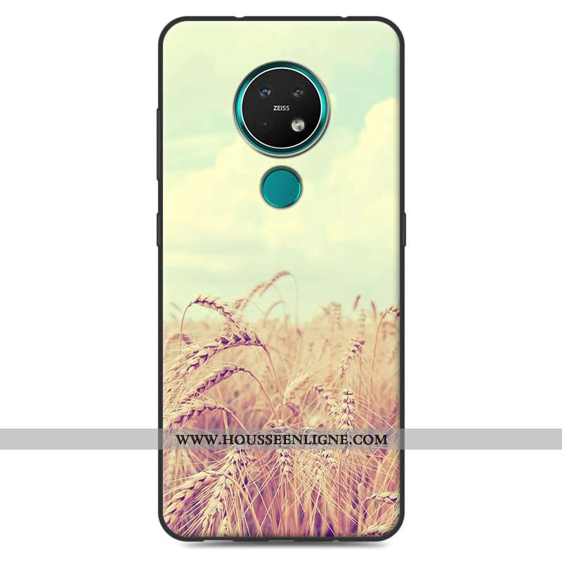 Housse Nokia 7.2 Créatif Vintage Coque Rose Protection Délavé En Daim Simple