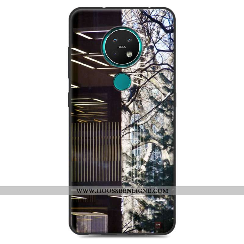 Housse Nokia 7.2 Créatif Vintage Coque Rose Protection Délavé En Daim Simple