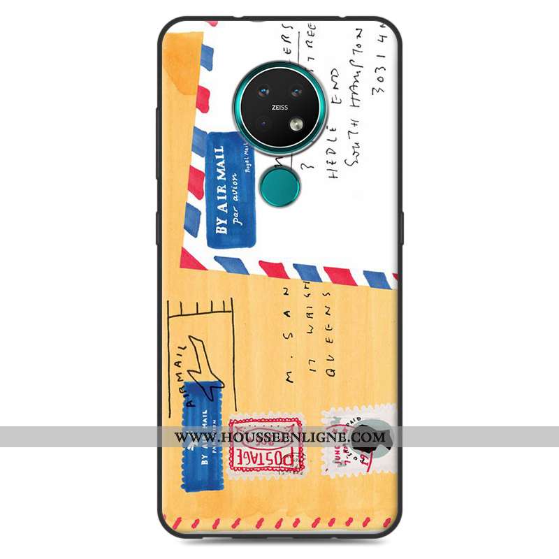 Housse Nokia 7.2 Créatif Vintage Coque Rose Protection Délavé En Daim Simple