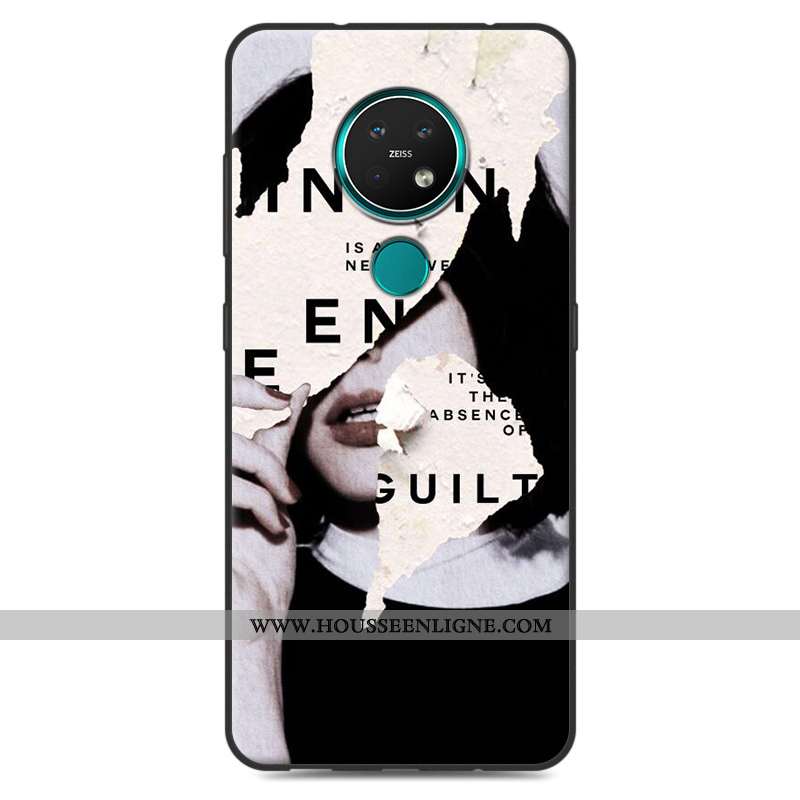 Housse Nokia 7.2 Créatif Vintage Coque Rose Protection Délavé En Daim Simple
