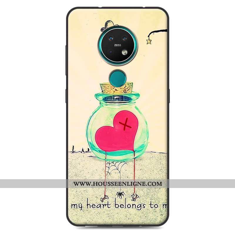 Housse Nokia 7.2 Créatif Vintage Coque Rose Protection Délavé En Daim Simple