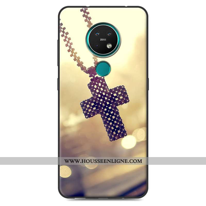 Housse Nokia 7.2 Créatif Vintage Coque Rose Protection Délavé En Daim Simple