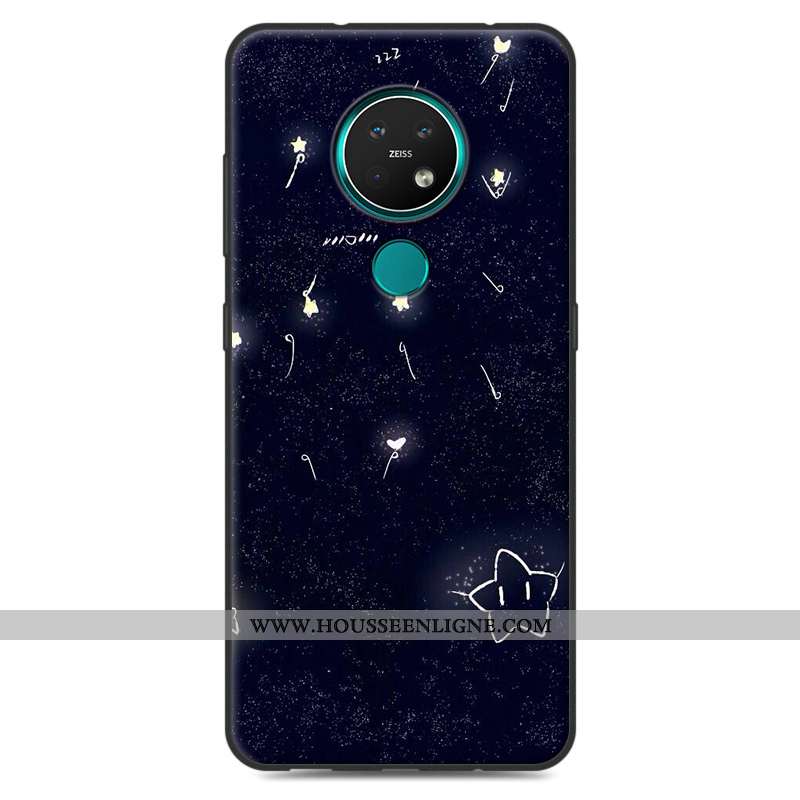 Housse Nokia 7.2 Créatif Vintage Coque Rose Protection Délavé En Daim Simple