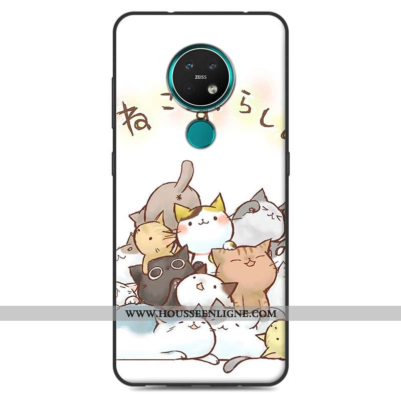 Housse Nokia 7.2 Créatif Vintage Coque Rose Protection Délavé En Daim Simple