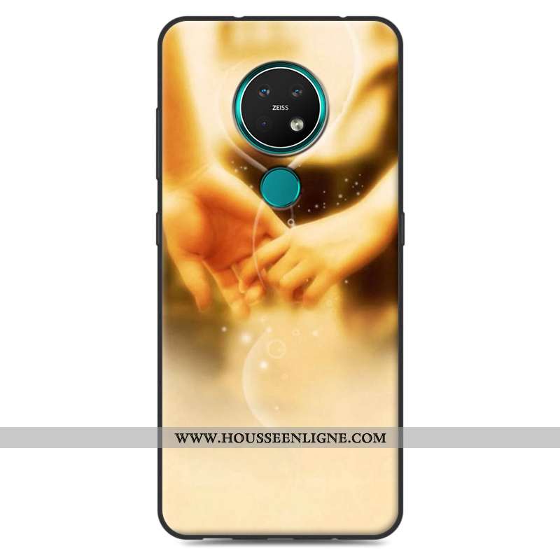 Housse Nokia 7.2 Créatif Vintage Coque Rose Protection Délavé En Daim Simple