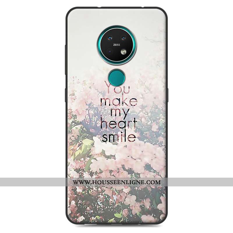 Housse Nokia 7.2 Créatif Vintage Coque Rose Protection Délavé En Daim Simple