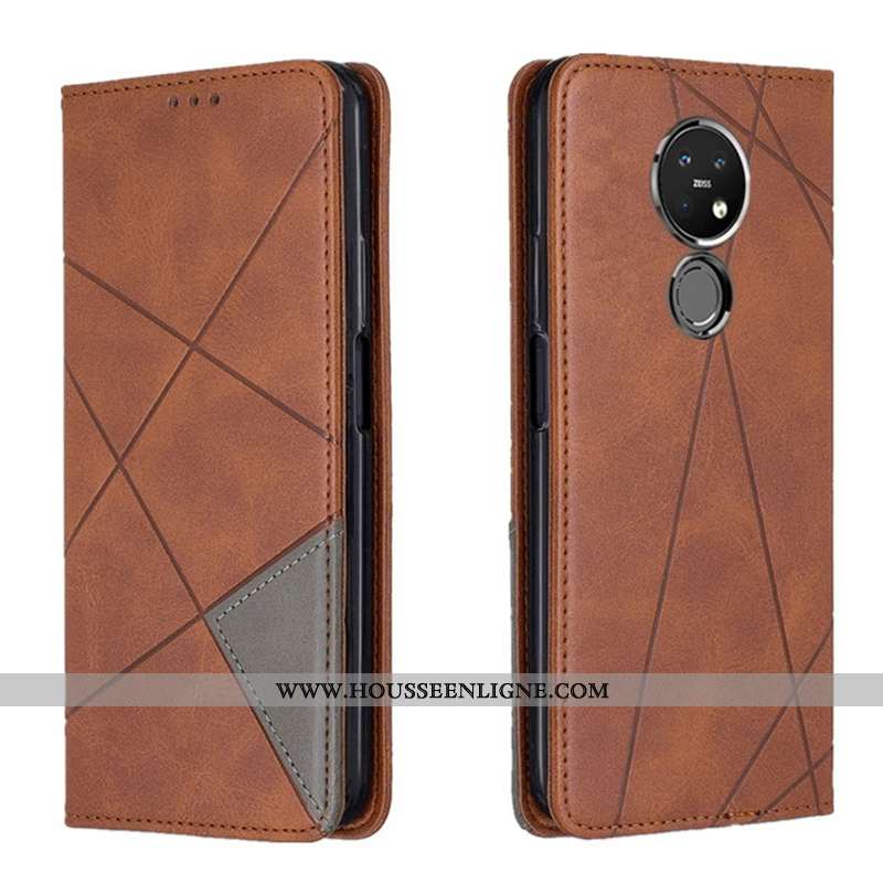 Housse Nokia 7.2 Cuir Protection Bleu Téléphone Portable Portefeuille Étui Tendance