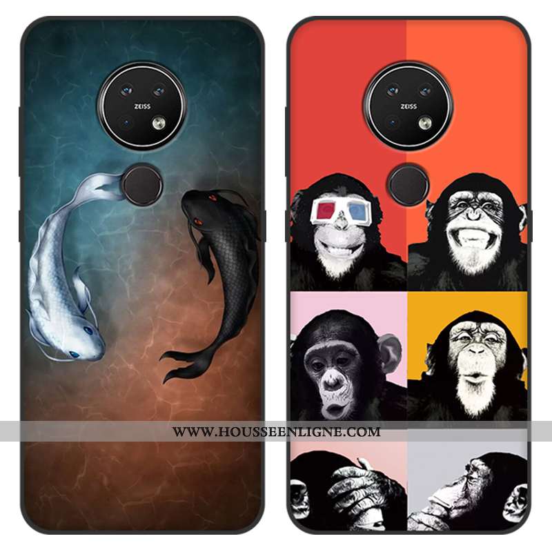 Housse Nokia 7.2 Dessin Animé Tendance Coque Tout Compris Étui Protection Téléphone Portable Beige