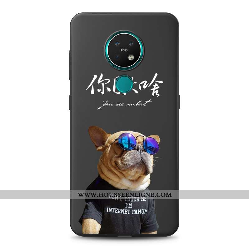 Housse Nokia 7.2 Délavé En Daim Personnalité Dessin Animé Silicone Noir Étui Coque