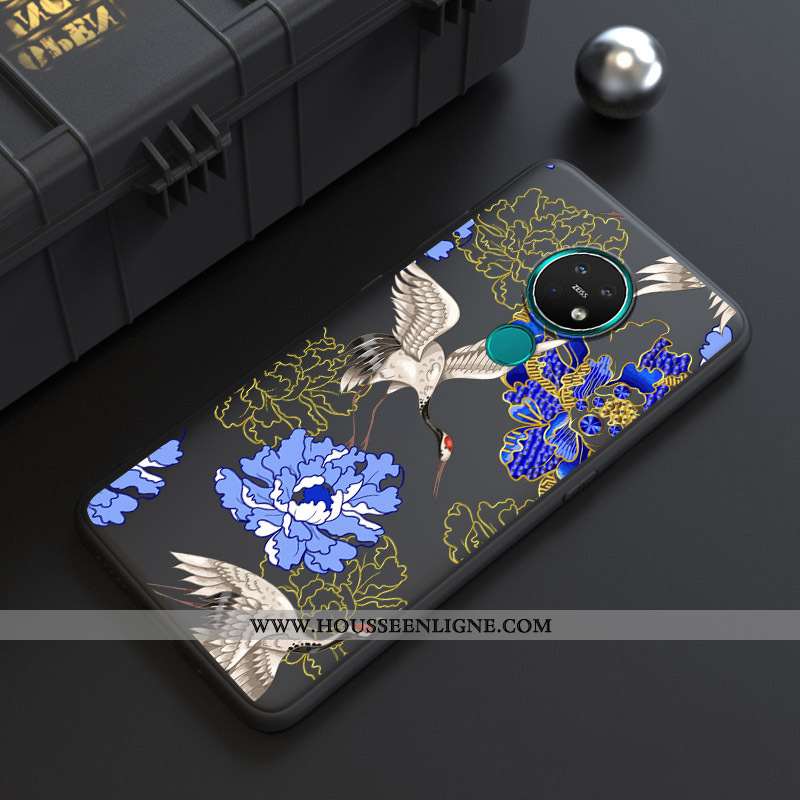 Housse Nokia 7.2 Délavé En Daim Personnalité Dessin Animé Silicone Noir Étui Coque