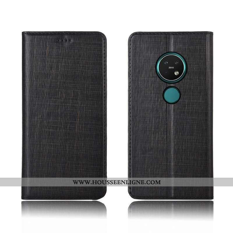 Housse Nokia 7.2 Fluide Doux Protection Incassable Noir Tout Compris Cuir Cuir Véritable