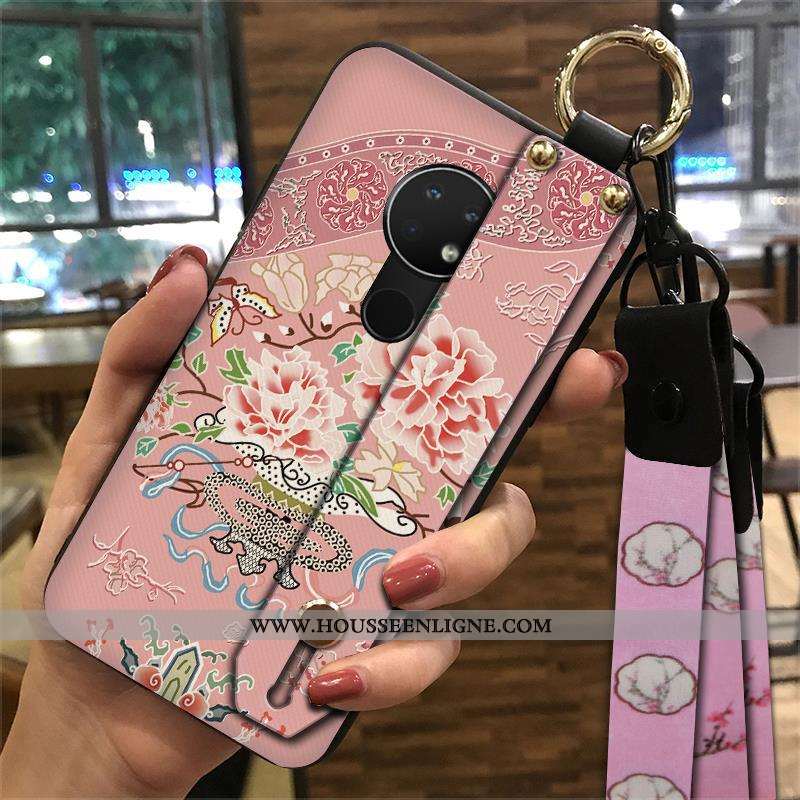 Housse Nokia 7.2 Protection Ornements Suspendus Vent Palais Support Tendance Ethnique Rose