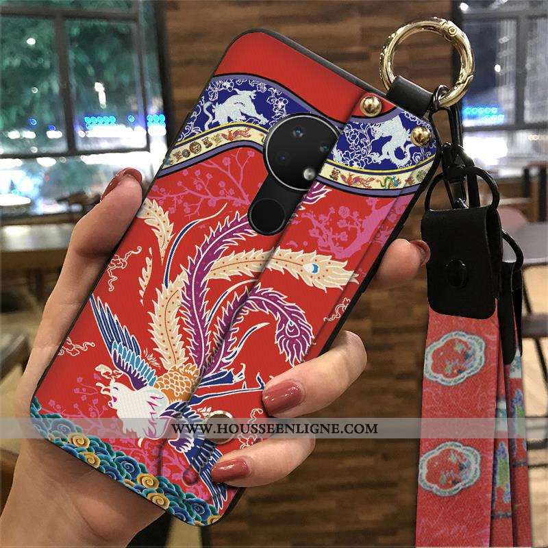 Housse Nokia 7.2 Protection Ornements Suspendus Vent Palais Support Tendance Ethnique Rose